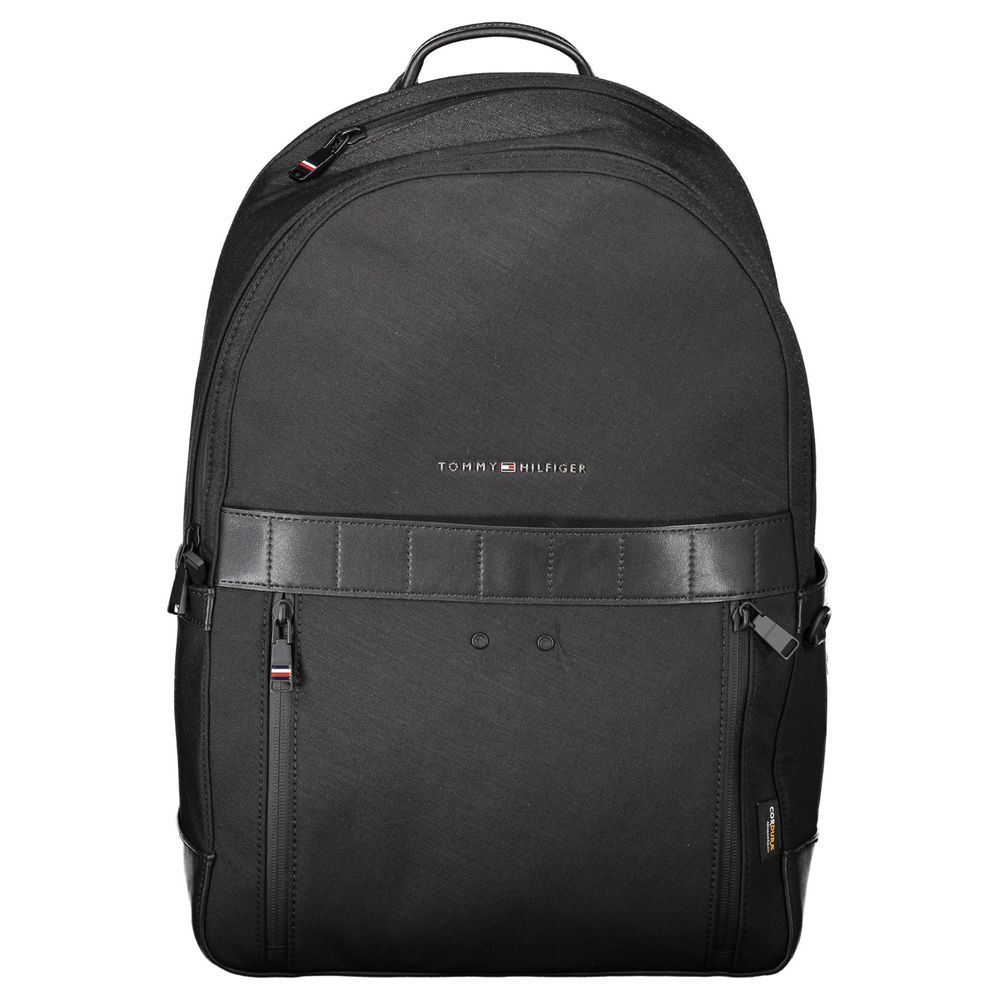 Tommy Hilfiger Black Nylon Men Backpack - YSONA