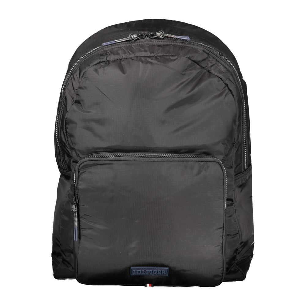 Tommy Hilfiger Black Polyurethane Men Backpack - YSONA