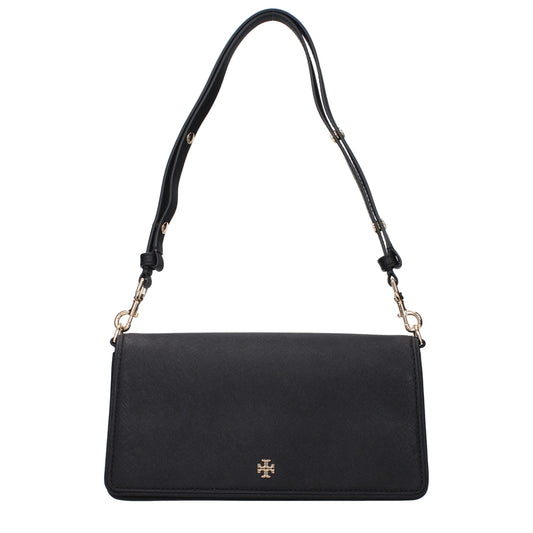 Tory Burch Black Leather Shoulder Bag - YSONA
