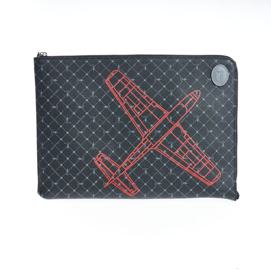 Trussardi Black Leather Men Clutch - YSONA