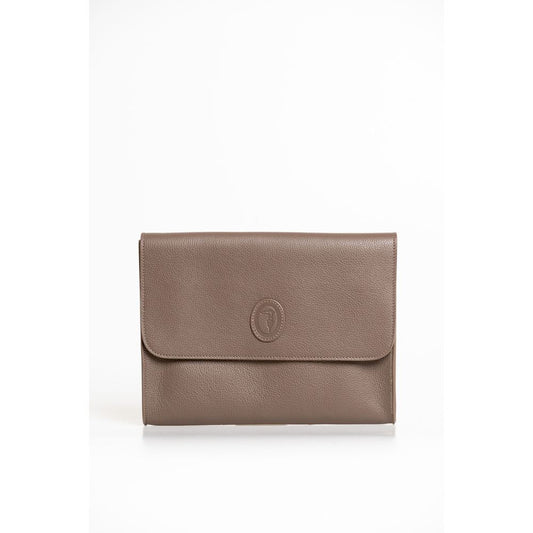 Trussardi Brown Polyester Men Clutch - YSONA