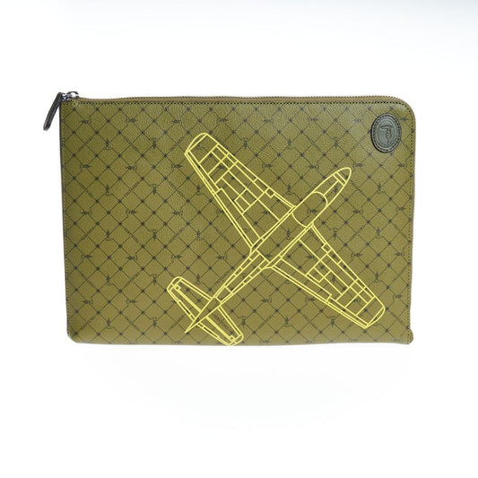 Trussardi Green Leather Men Clutch - YSONA