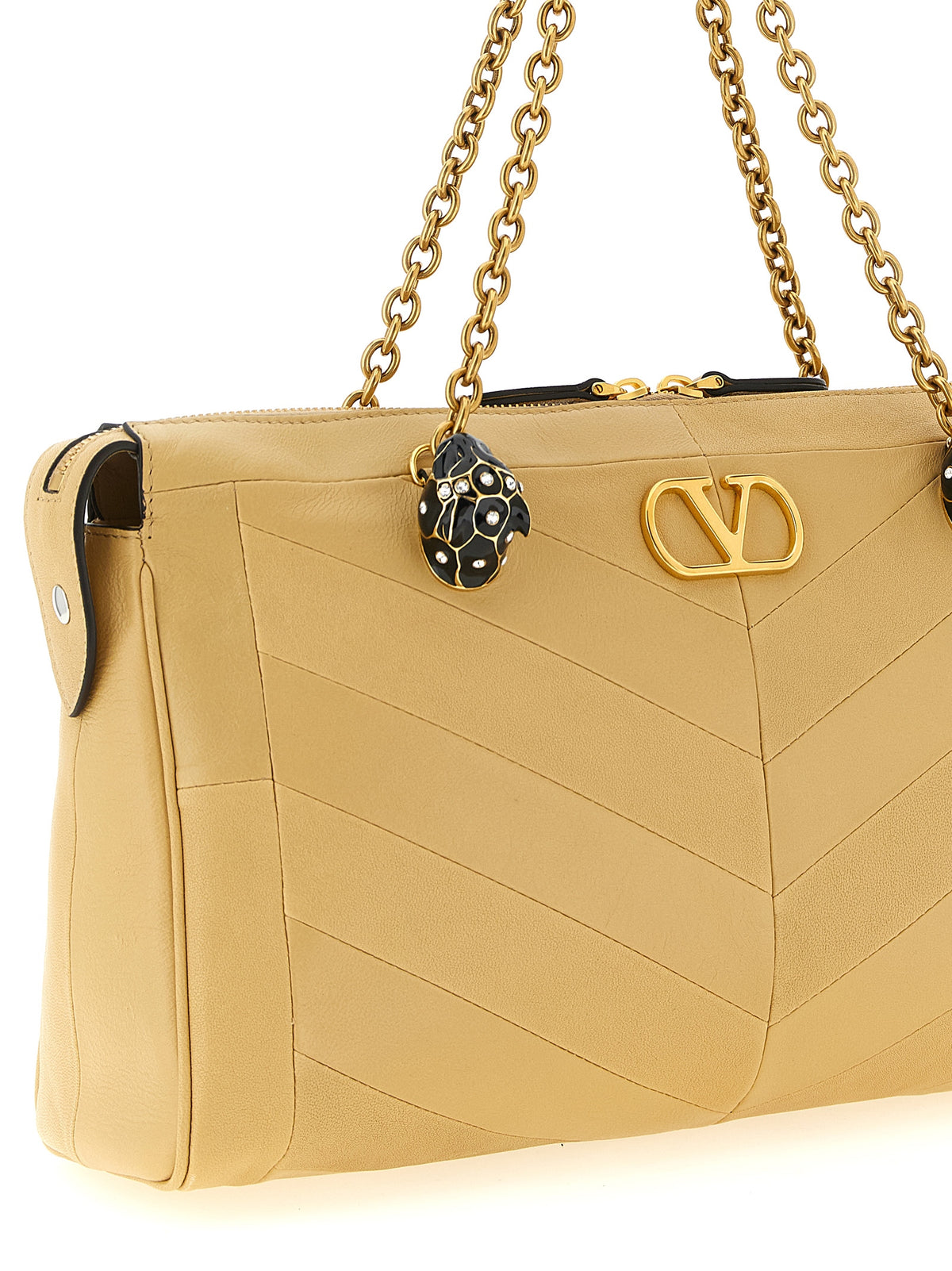 Valentino Garavani Beige Lamb Leather Shoulder Bag - view 3