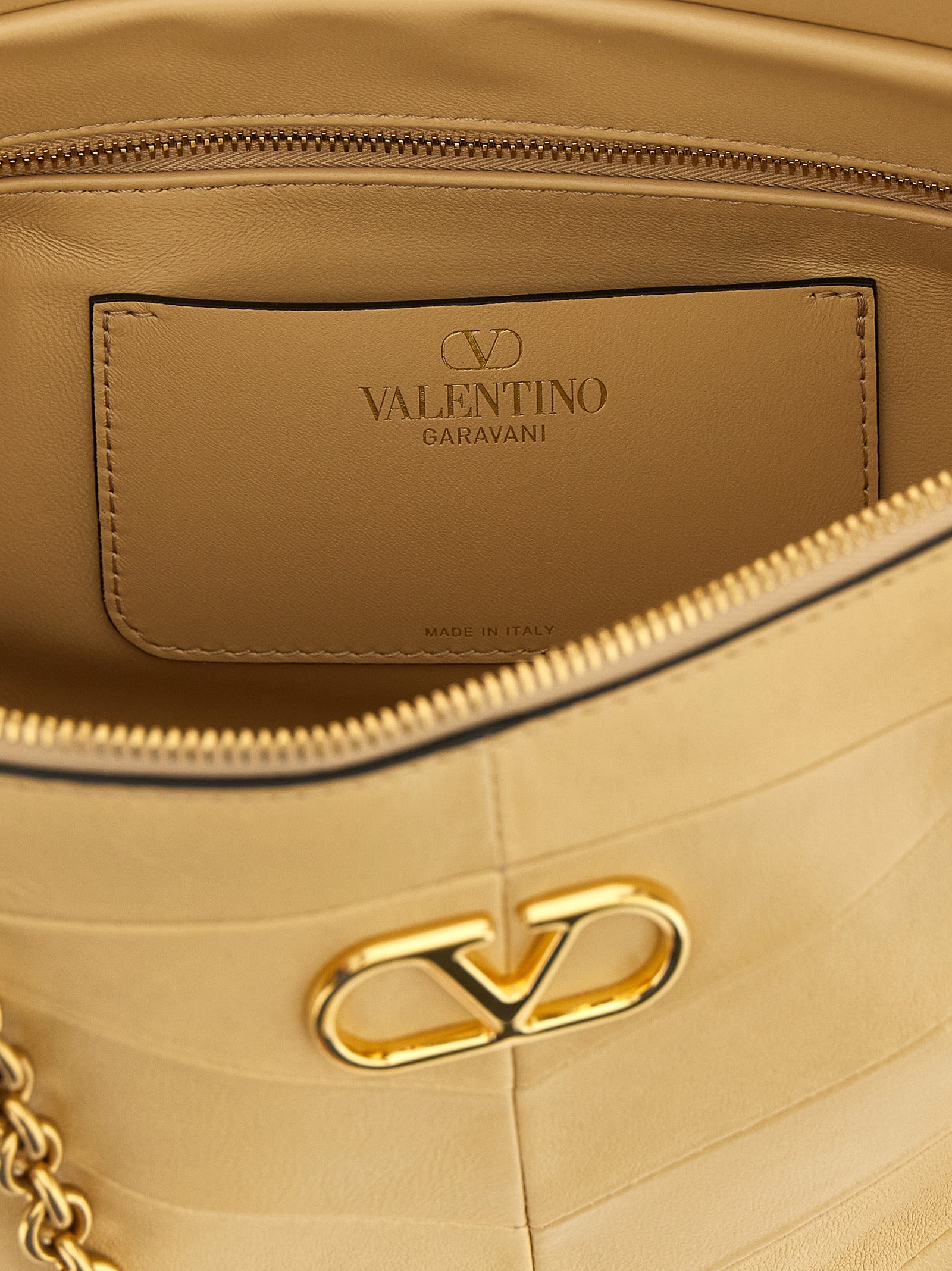 Valentino Garavani Beige Lamb Leather Shoulder Bag - view 4