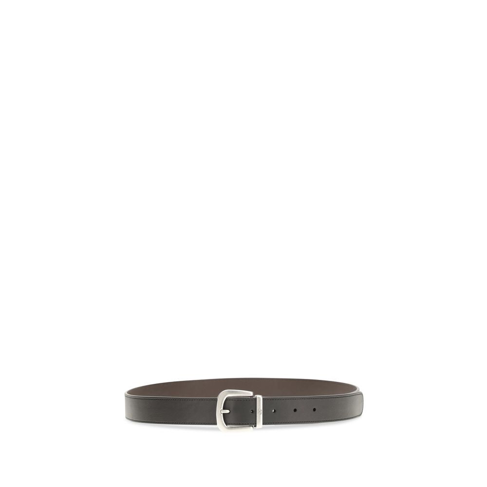 Valentino Garavani Black Calf Leather Bos Taurus Regular Belt - view 2