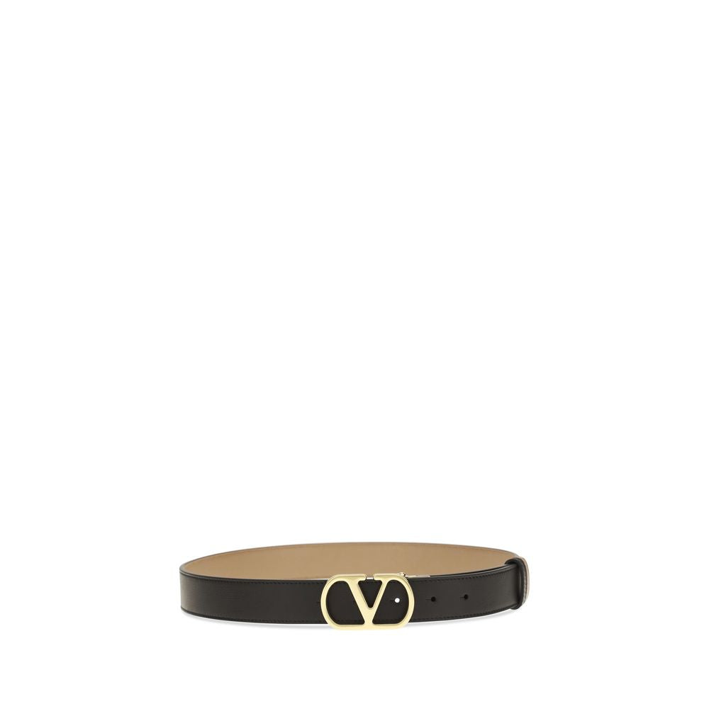 Valentino Garavani Black Calf Leather Bos Taurus Regular Belt - view 2