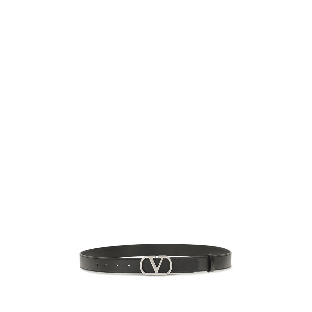 Valentino Garavani Black Calf Leather Bos Taurus Regular Belt - view 2
