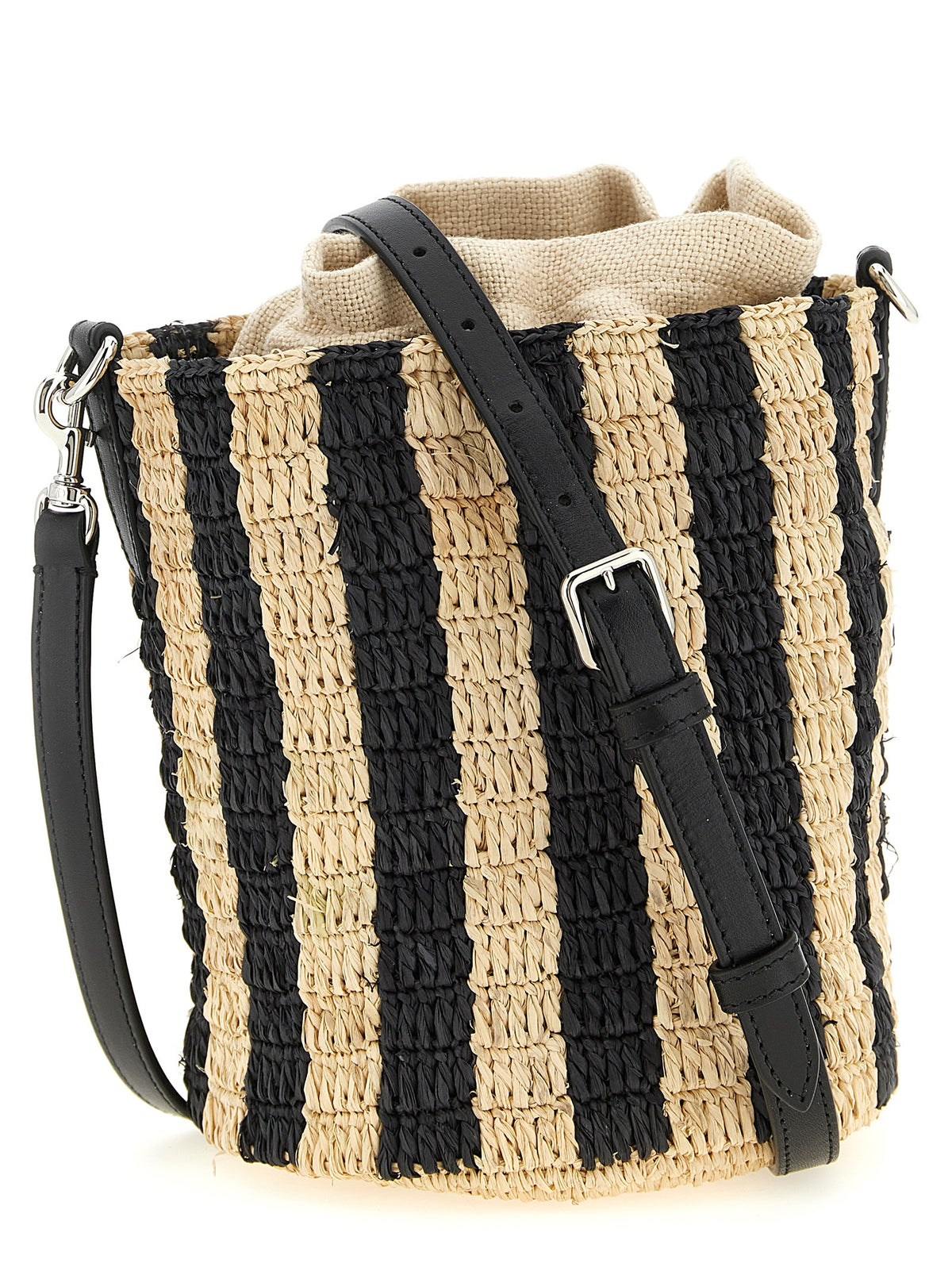 Valentino Garavani Black Straw Shoulder Bag - view 2