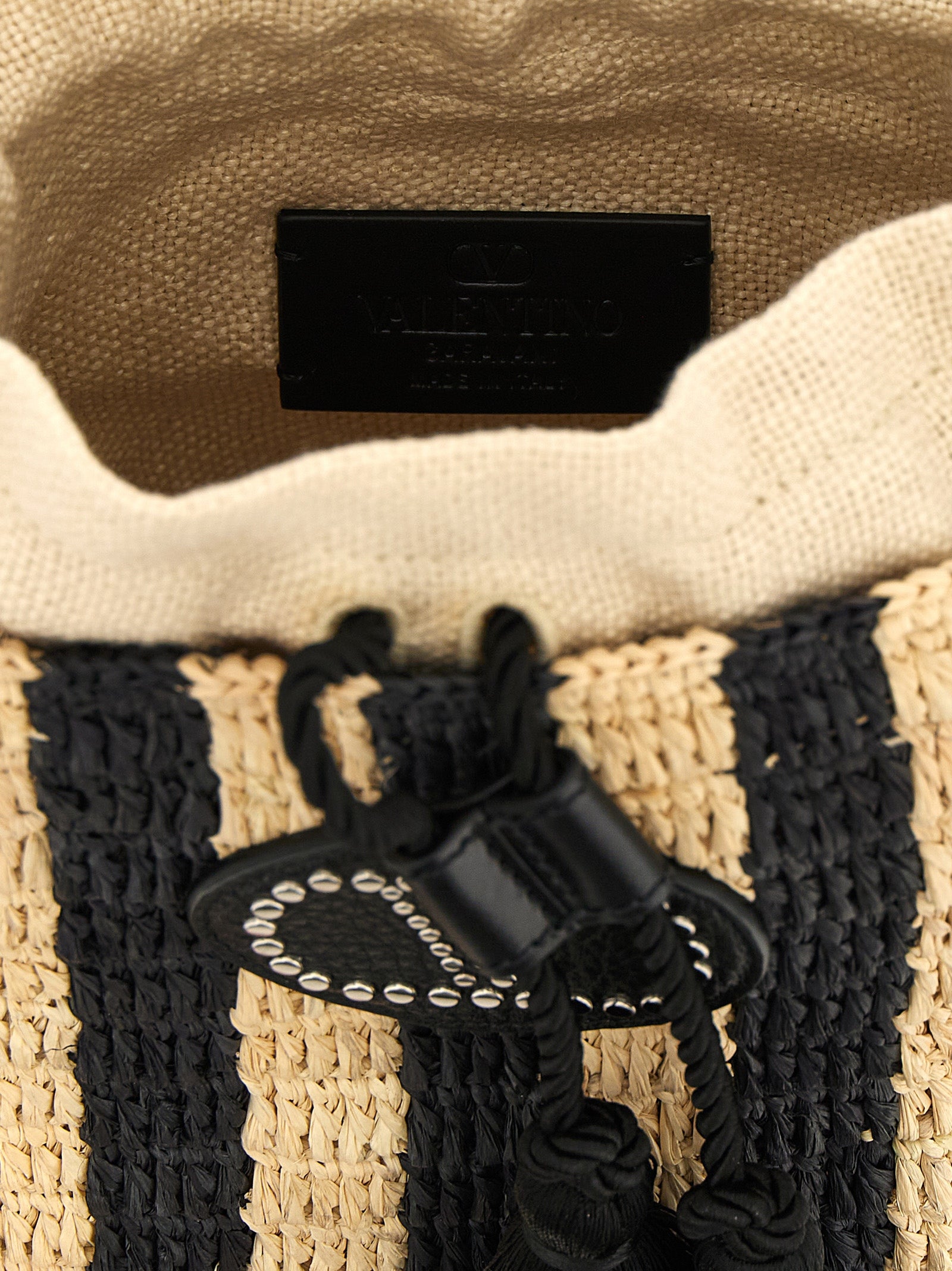 Valentino Garavani Black Straw Shoulder Bag - view 4