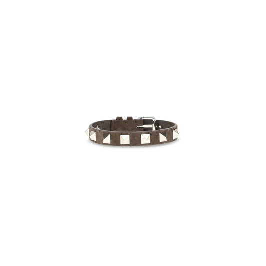 Valentino Garavani Brown Calf Leather Bos Taurus Bracelet - YSONA