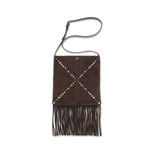 Valentino Garavani Brown Calf Leather Bos Taurus Shoulder Bag - YSONA