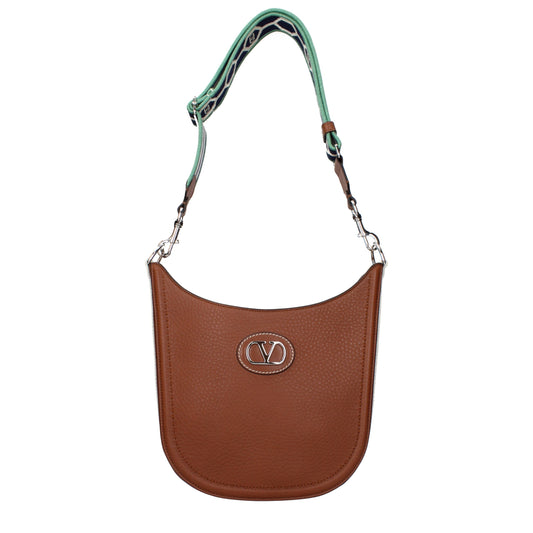 Valentino Garavani Brown Leather Crossbody Bag - YSONA