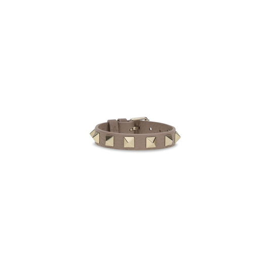 Valentino Garavani Gray Calf Leather Bos Taurus Bracelet - YSONA
