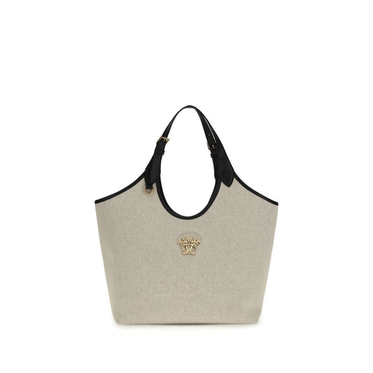 Versace Beige Cotton Shoulder Bag - YSONA
