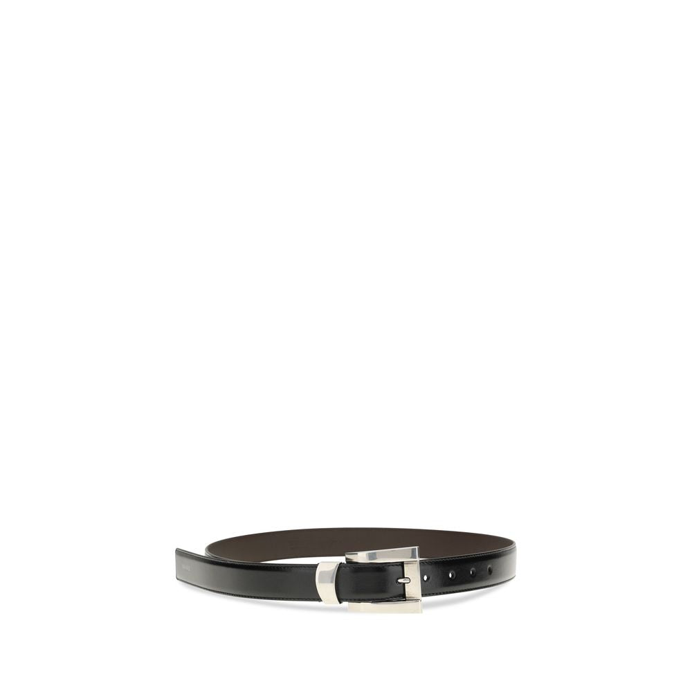 Versace Black Calf Leather Bos Taurus Regular Belt - view 2