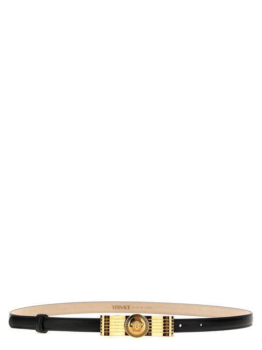 Versace Black Calfskin Regular Belt - YSONA