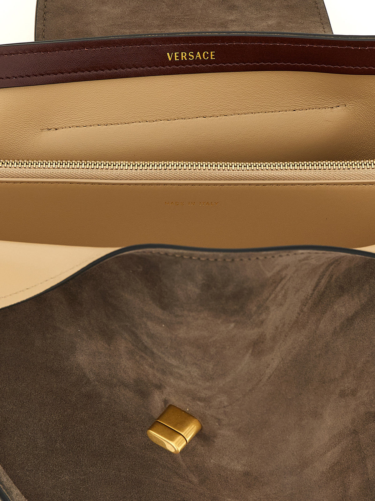 Versace Brown Calfskin Shoulder Bag - view 4