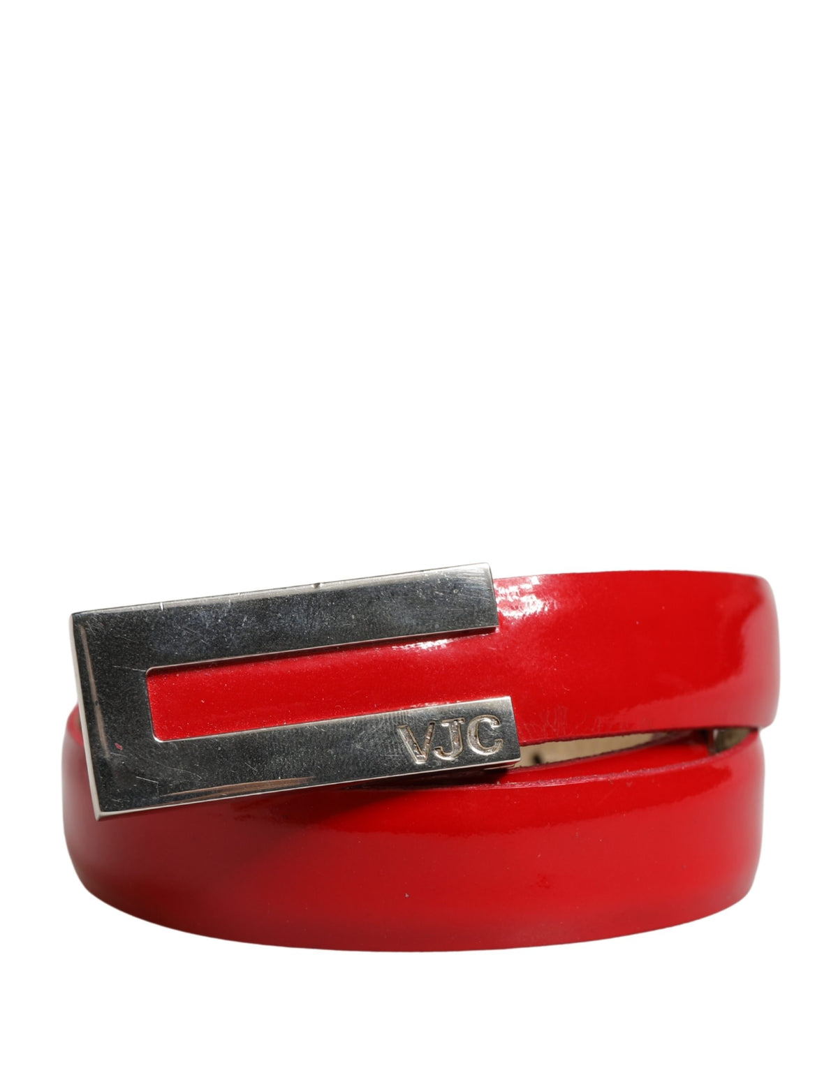 Versace Jeans Couture Red Glossy Leather Metal Buckle Belt - view 2