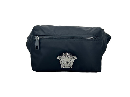 Versace Medusa Black Nylon Belt Bag Waist Fanny Pack