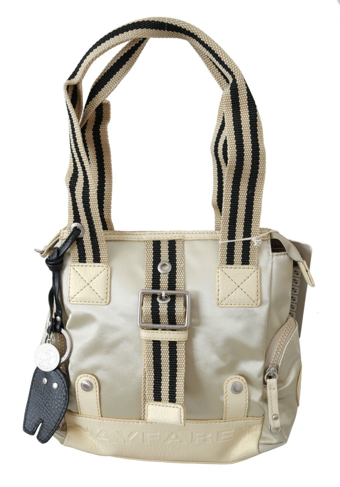 WAYFARER Beige Handbag Shoulder Tote Fabric Purse - YSONA