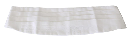 Dolce & Gabbana White Men Waist Belt Cotton Cummerbund - YSONA