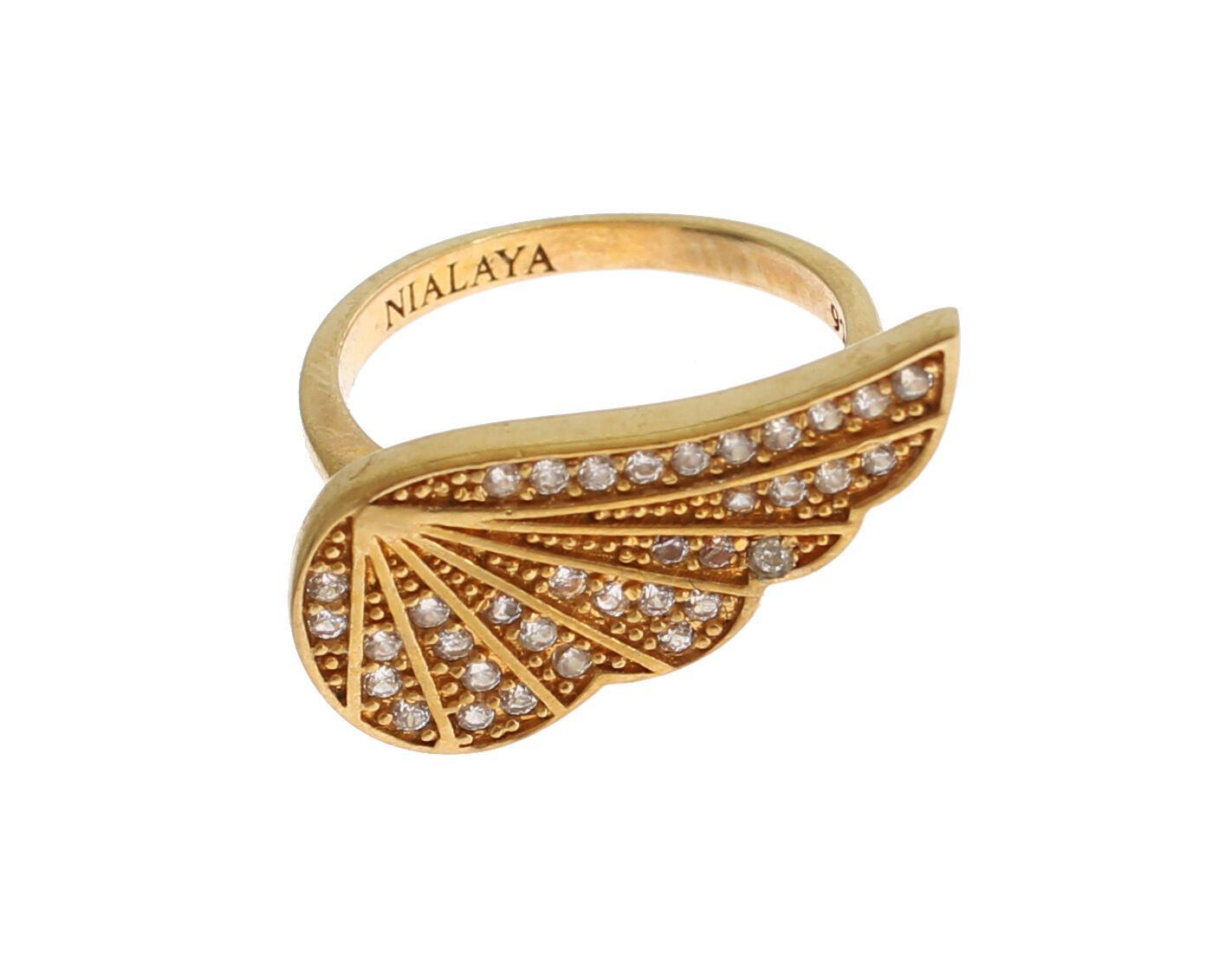 Nialaya Womens Clear CZ Gold 925 Silver Authentic Ring - YSONA