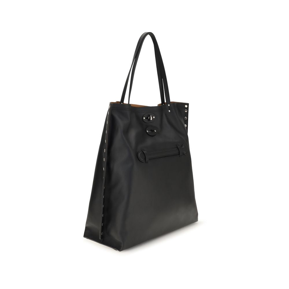 Zanellato Black Calf Leather Bos Taurus Shoulder Bag - view 2