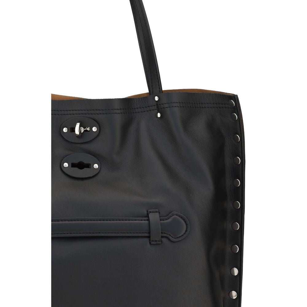 Zanellato Black Calf Leather Bos Taurus Shoulder Bag - view 4