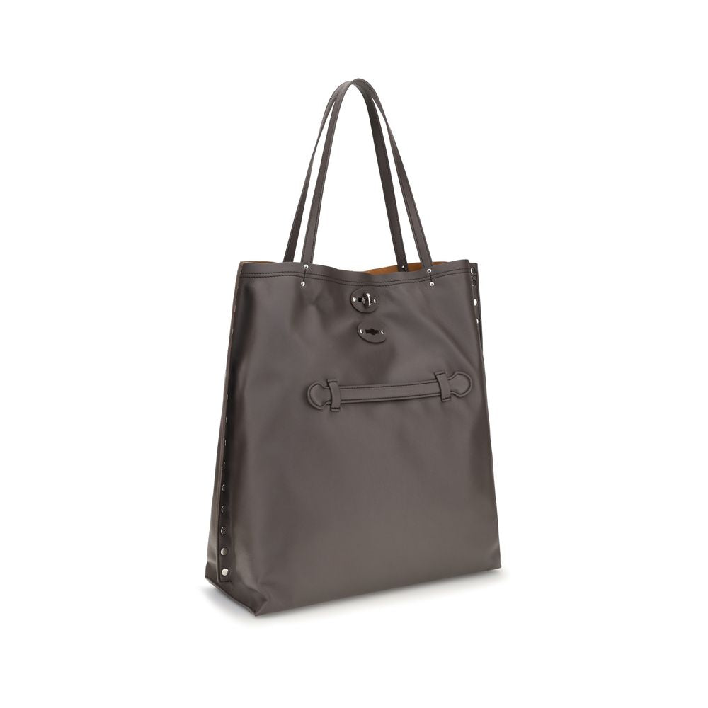 Zanellato Gray Calf Leather Bos Taurus Shoulder Bag - view 2