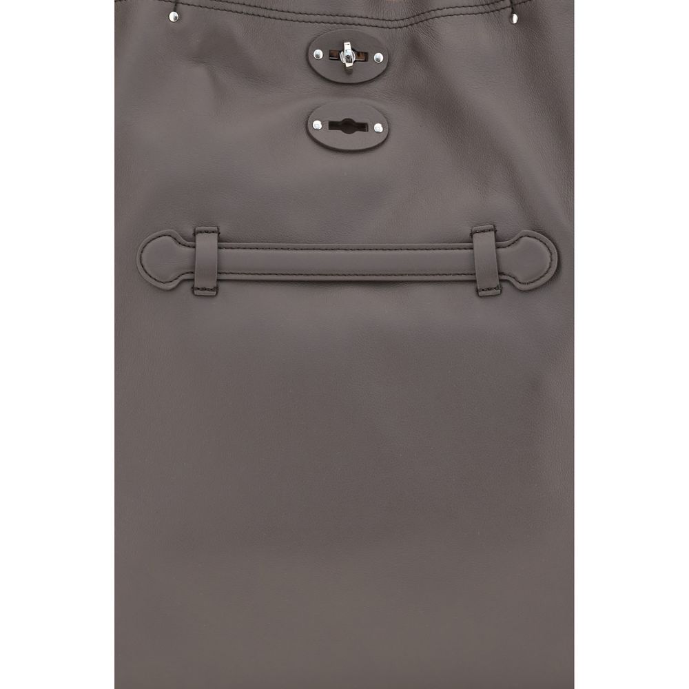 Zanellato Gray Calf Leather Bos Taurus Shoulder Bag - view 4